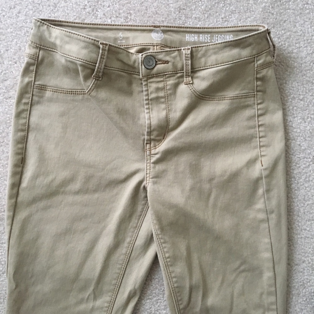 Khaki high rise jeggings